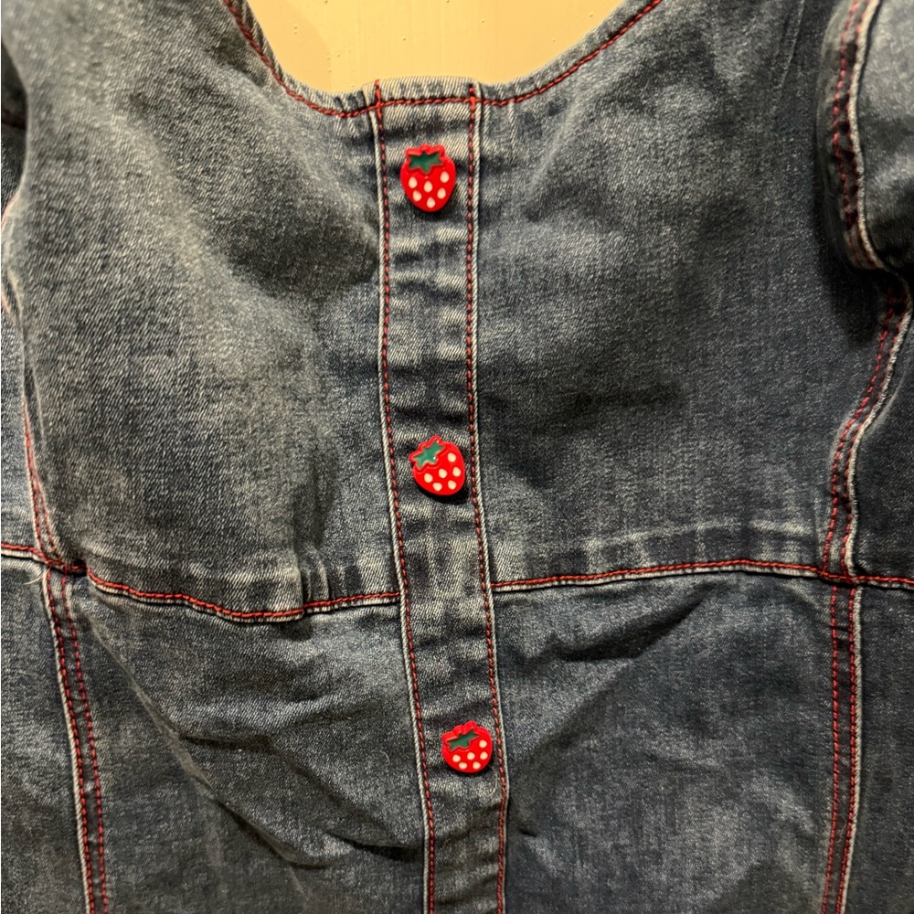 Hot Topic Plus size strawberry Button-Up Women's dress - Picture 2 of 5